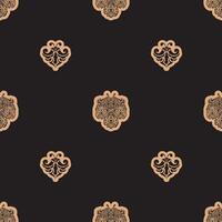 Seamless dark pattern with monograms in the Baroque style. Good for backgrounds and prints. Vector