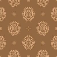 Seamless pattern with a tiger head in a simple style. Good covers, fabrics and printing. Vector illustration.