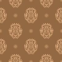 Seamless pattern with a tiger head in a simple style. Good covers, fabrics and printing. Vector illustration.