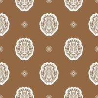 Seamless pattern with a lion's head in a simple style. Good for garments, textiles and prints. illustration. vector