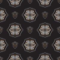 Seamless pattern with lotuses. Expensive and luxurious style. Good for backgrounds, prints, apparel and textiles. Vector illustration.