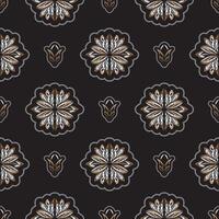 Seamless pattern with lotuses. Expensive and luxurious style. Good for backgrounds, prints, apparel and textiles. Vector illustration.