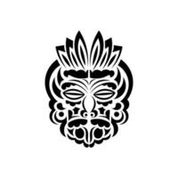 Mask in the style of Polynesian ornaments. Samoan tattoo designs. Isolated. Vector illustration.