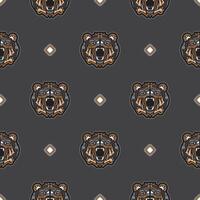 Seamless pattern with BEAR FACE in Simple style. Good for backgrounds and prints. vector