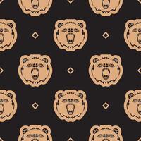 Seamless pattern with BEAR FACE in Simple style. Good for clothing and textiles. illustration. vector