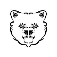 Print bear patterns. Good for sweaters, T-shirts or phone workpieces. Isolated. Vector illustration.