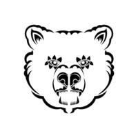 Print bear patterns. Good for sweaters, T-shirts or phone workpieces. Isolated. illustration. vector