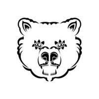 Print bear patterns. Good for sweaters, T-shirts or phone workpieces. Isolated. Vector illustration.