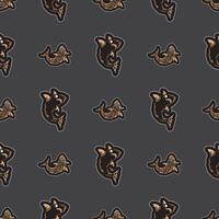 Seamless dark pattern with sharks. Good for garments, textiles, backgrounds and prints. Vector
