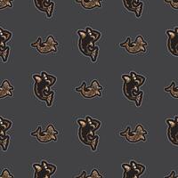 Seamless dark pattern with sharks. Good for garments, textiles, backgrounds and prints. Vector