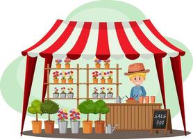 Flea market concept with garden shop vector