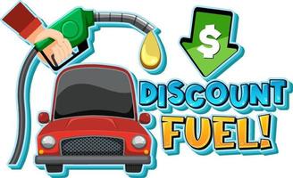 Discount fuel cartoon word logo design vector