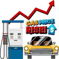 Gas Price Rise font logo design vector