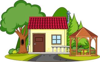 A simple house in nature background vector