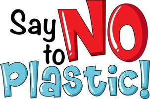 Say no to plastic typography logo design vector