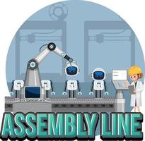 Production process concept with assembly line banner design vector