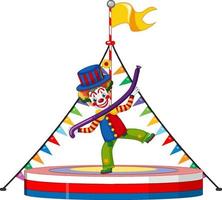 Clown perform on stage on white background vector