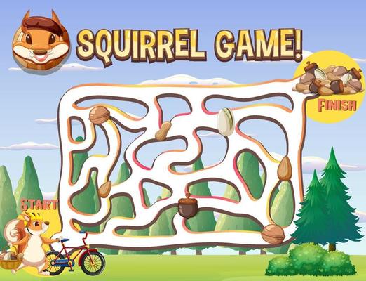 A squirrel board game scene