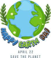 Happy earth day poster design vector