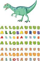 Font design for word allosaurus vector