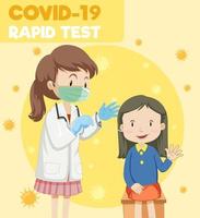 Covid 19 testing with antigen test kit vector