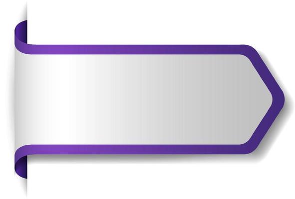 Violet banner design on white background