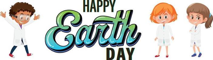 Poster design for Earth day with kids vector