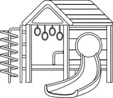 Playground doodle outline for colouring vector