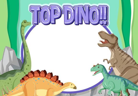 Banner template with dinosaur theme