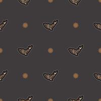 Seamless dark pattern with whales in simple style. Good for covers, fabrics, postcards and printing. illustration. vector
