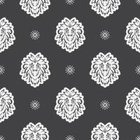 Seamless pattern with a lion's head in a simple style. Good covers, fabrics, postcards and printing. Vector illustration.