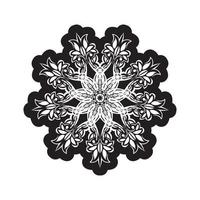 Round mandala. Black and white oriental pattern. Ethnic motif. Coloring. Tattoo template, henna ornament. Psychedelic vector. vector