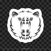 Print Face bear patterns. Good for T-shirts. Isolated. vector