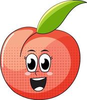 personaje de dibujos animados de manzana sobre fondo blanco vector