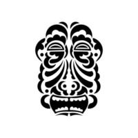 The face of the chief in the style of Hawaiian ornaments. Samoan tattoo designs. Good for prints. Isolated. Vector