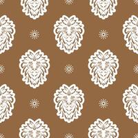Seamless pattern with a lion's head in a simple style. Good for garments, textiles, backgrounds and prints. illustration. vector