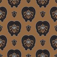 Seamless pattern with lotuses. Expensive and luxurious style. Good for menus, postcards, wallpaper and fabric. Vector