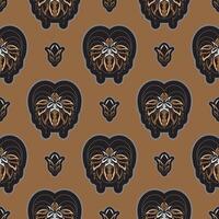 Seamless pattern with lotuses. Expensive and luxurious style. Good for menus, postcards, wallpaper and fabric. Vector