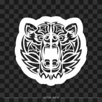 Print Face bear patterns. Isolated. illustration. vector