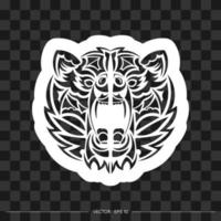 Print Face bear patterns. Isolated. Vector illustration.