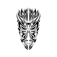 The face of the chief in the style of Hawaiian ornaments. Samoan tattoo designs. Good for prints.