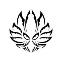 Black and white tattoo lotus pattern in simple style. Isolated. Vector