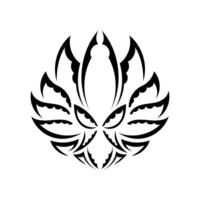 Black and white tattoo lotus pattern in simple style. Isolated. Vector