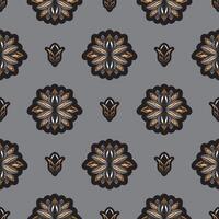 Seamless pattern with lotuses. Expensive and luxurious style. Good for clothing, textiles, backgrounds and prints. Vector illustration.