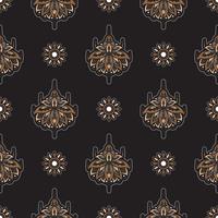 Dark lotus seamless pattern. Good for clothing and textiles. Vector
