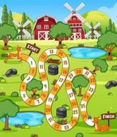 A farm boardgame template vector