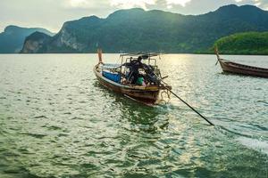 landscape  sky  with Small Fishing Boats in Thailand photo