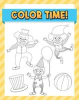 Color worksheet for student vector