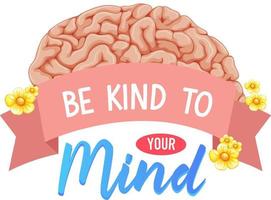 Poster design with word be kind to your mind vector