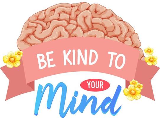 Poster design with word be kind to your mind